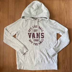 ❤️ Vans Off the Wall Light Grey Fleece Hoodie Size Small